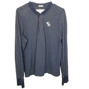 Abercrombie & Fitch Mens L Black Striped Long Slee